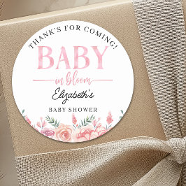 Spring Baby Shower – Baby in Bloom Runder Aufkleber