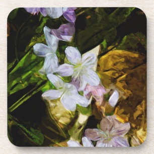 Spring Beauty eine Lila Wildblume Abstrakt Untersetzer