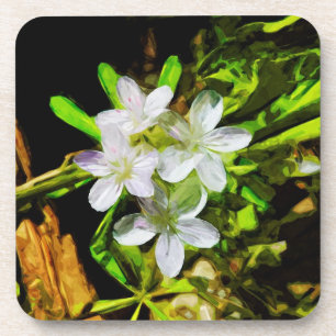 Spring Beauty eine Lila Wildblume Abstrakt Untersetzer