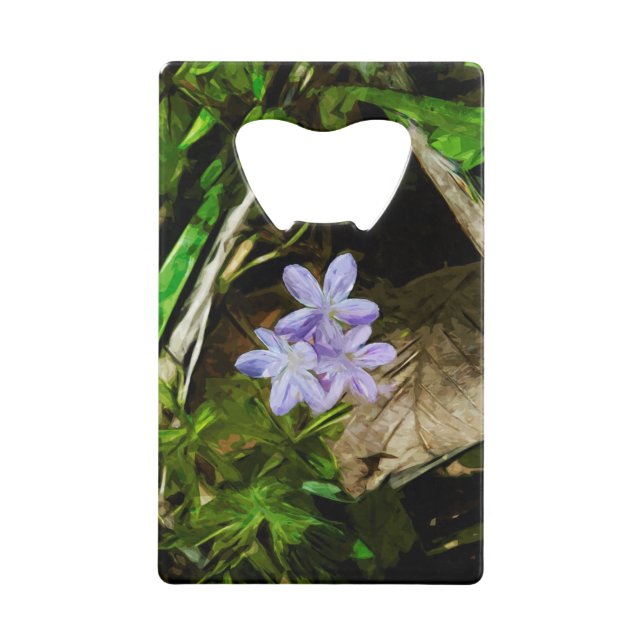 Spring Beauty Lila Wildblume Abstrakt Kreditkarten Flaschenöffner (Vorderseite)