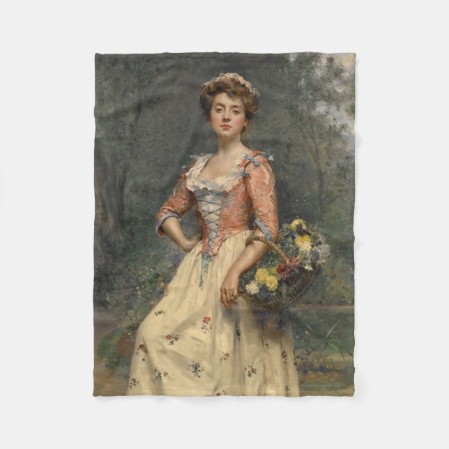 Spring Beauty (von Raimundo de Madrazo y Garreta) Fleecedecke (Vorderseite)