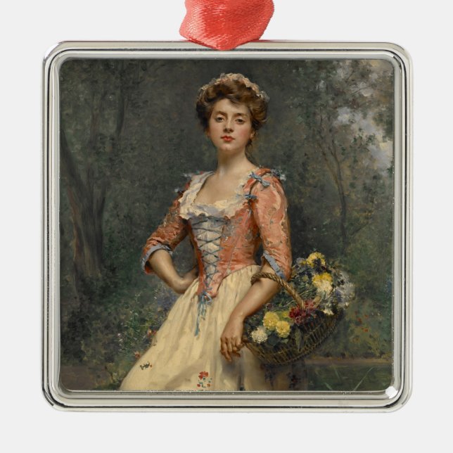 Spring Beauty (von Raimundo de Madrazo y Garreta) Ornament Aus Metall (Vorne)