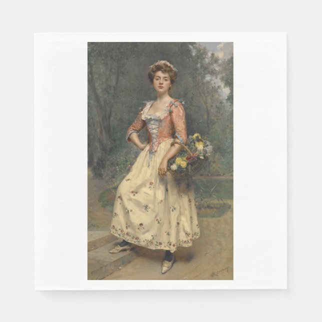 Spring Beauty (von Raimundo de Madrazo y Garreta) Serviette (Vorderseite)