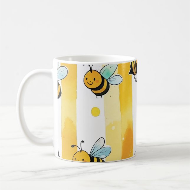Spring,Bee,Kids Friendly,mug Kaffeetasse (Links)