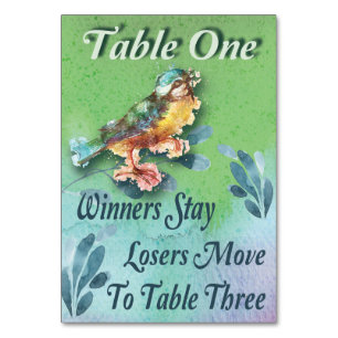 Spring Bird Bunco Tabelle 1 Tischnummer