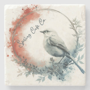 Spring Bird Floral Steinuntersetzer