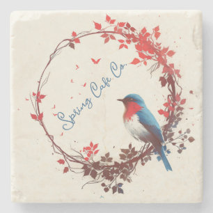 Spring Bird Floral Steinuntersetzer