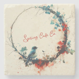 Spring Bird Floral Steinuntersetzer