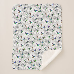 Spring Birds Baby Sherpa Blanket Hummingbirds Sherpadecke