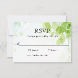 Spring Blätter Watercolor Wedding RSVP