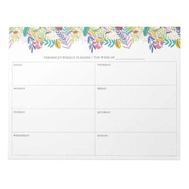 Spring Bloom Blume Wochenplaner Notepad Notizblock (Vorderseite)