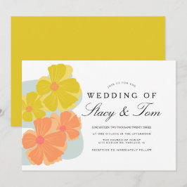 Spring Bloom Cosmos Hand Drawn Wedding Einladung