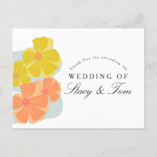 Spring Bloom Cosmos Hand Drawn Wedding Postkarte