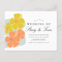 Spring Bloom Kosmos Hand Drawn Hochzeit Einladung