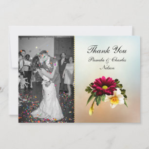 Spring Blooms Foto Hochzeit Danke Karte