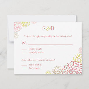 Spring Blooms Wedding RSVP Card Karte