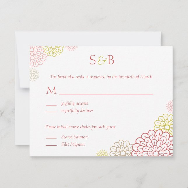 Spring Blooms Wedding RSVP Card Karte (Vorderseite)