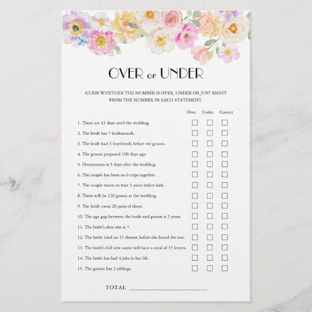 Spring Blossom Brautparty über unter Spiel (Vorderseite)