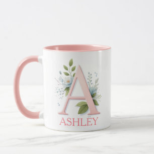 Spring Blossom Personalisierter Buchstabe A - Indi Tasse