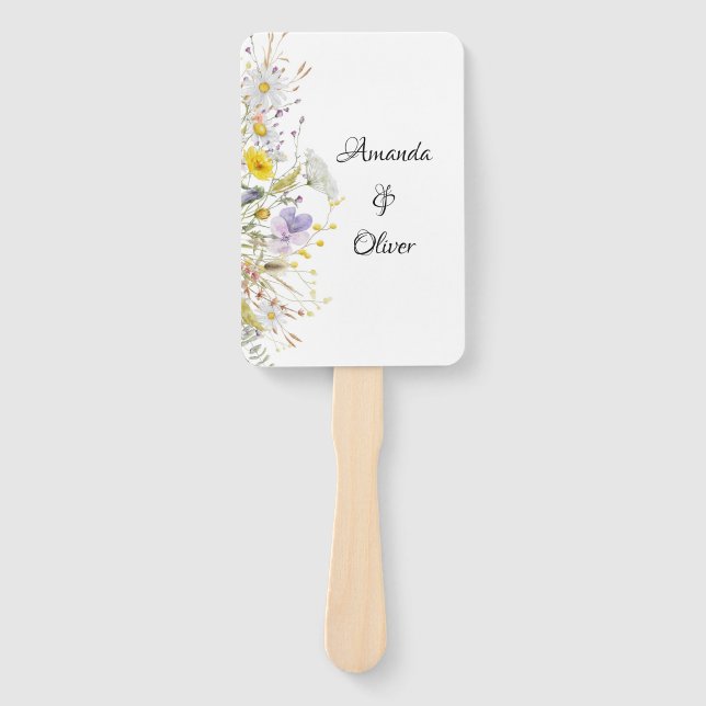 Spring Blossom Wedding Program Hand Fans Fächer (Vorderseite)