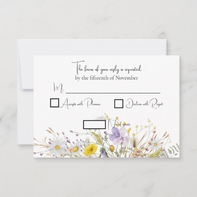 Spring Blossom Wedding Response Cards RSVP Karte (Vorderseite)