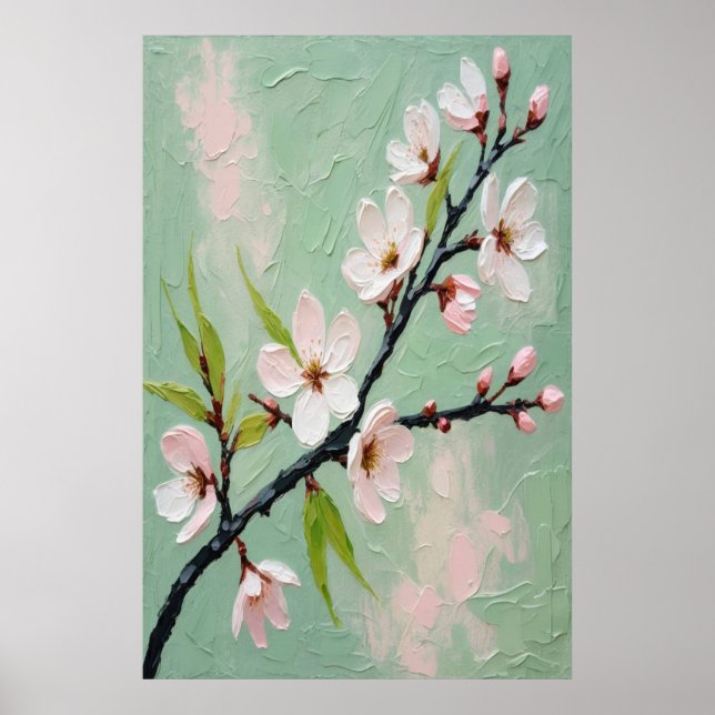 Spring Blossoms Oil Painting on Canvas Large Flora Poster (Vorne)