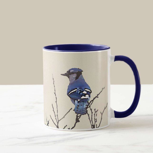 Spring Blue Jay Fine Art for Bird Lovers Tasse (Von Creator hochgeladen)