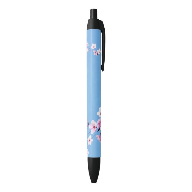 Spring Blue Sky Cherry Blossom Blume Warecolor Kugelschreiber (Unterseite (Vertikal))
