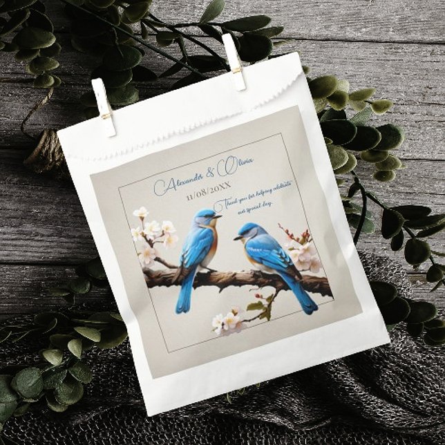 Spring Bluebirds Hochzeit Geschenktütchen (Spring Bluebirds Wedding Favor Bag)