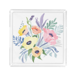 Spring Blume Bouquet | Hübsche Blumenfarbe Acryl Tablett