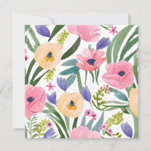 Spring Blume Bouquet Hübsche Blumenfarbe Karte