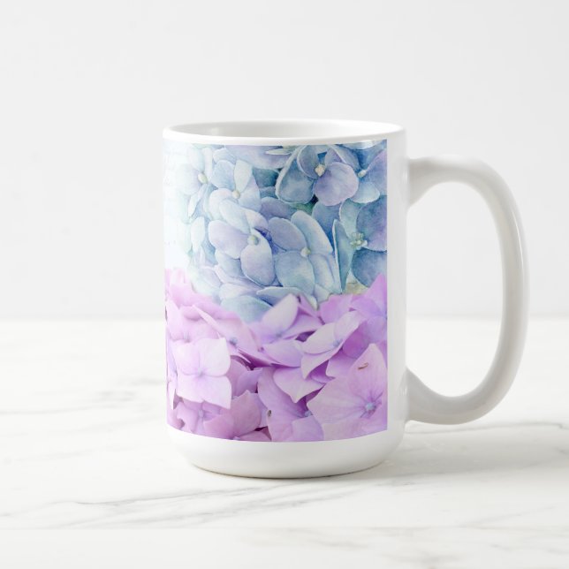 Spring Blume Hydrangea Pastel Collage Tasse (Rechts)
