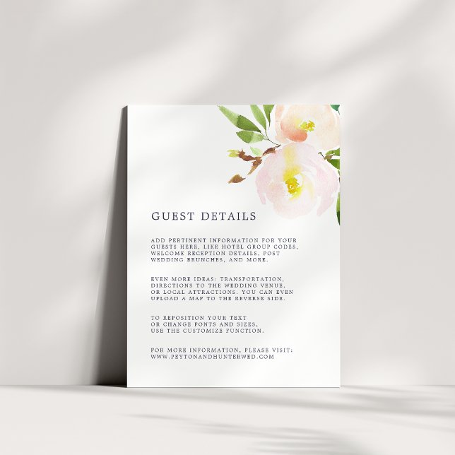 Spring Blush Wedding Guest Details Card Begleitkarte (Von Creator hochgeladen)