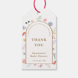 Spring Boho Arch Wildblume Floral Baby Dusche Geschenkanhänger