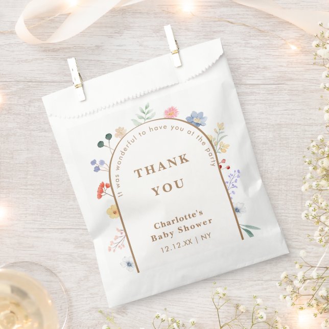 Spring Boho Arch Wildblume Floral Baby Dusche Geschenktütchen (Ausgeschnitten)