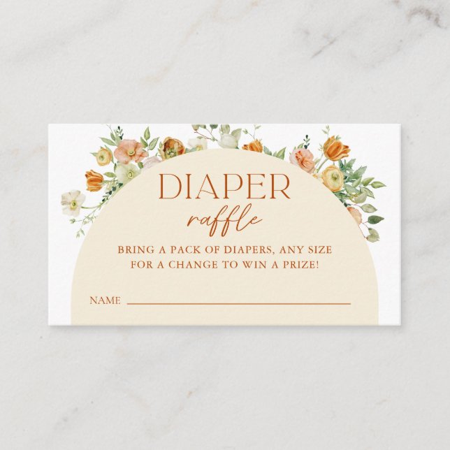 Spring Boho Blume Kinderduschmaschine Windeln Raff Begleitkarte (Vorderseite)