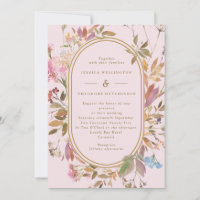 Spring Boho Blush & Gold Wildblumen Frame Wedding