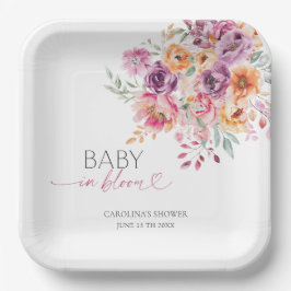 Spring Boho Garden Floral Baby In Bloom Pappteller