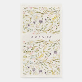 Spring Boho Wildblume Pampas Wedding Serviette