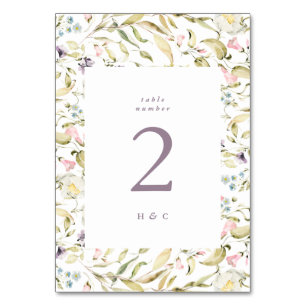 Spring Boho Wildblume Pampas Wedding Tischnummer