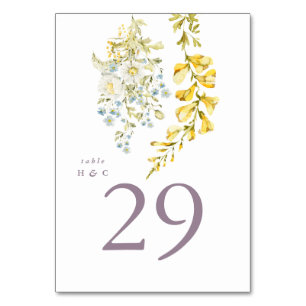 Spring Boho Wildblume Pampas Wedding Tischnummer