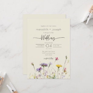 Spring Boho Wildblume Wedding Einladung