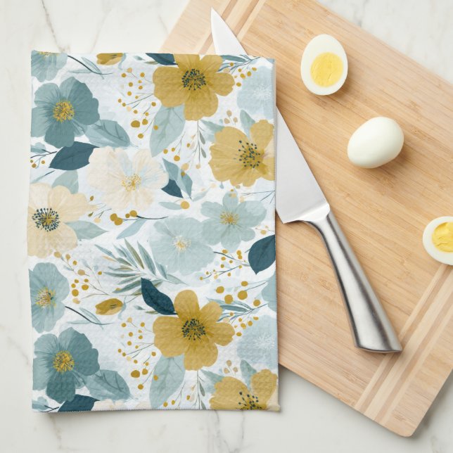 Spring Botanical Floral  Kitchen Towels Geschirrtuch (Viertel Falte)