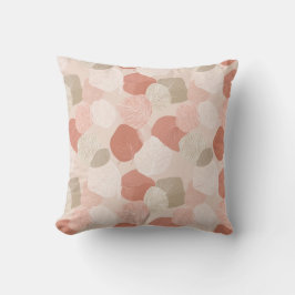 Spring Botanical Leaves in Blush Sage Throw Pillow Kissen