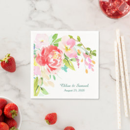 Spring Bouquet Border Wedding Serviette