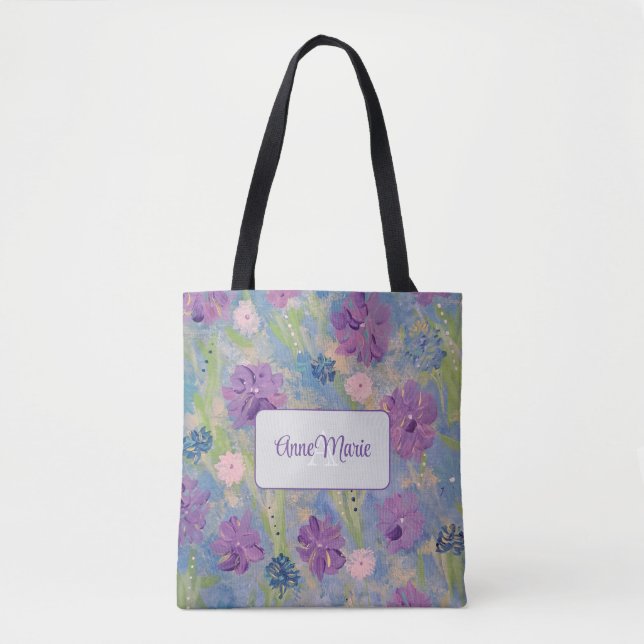 Spring Bouquet Floral Monogram Tote Bag (Vorderseite)