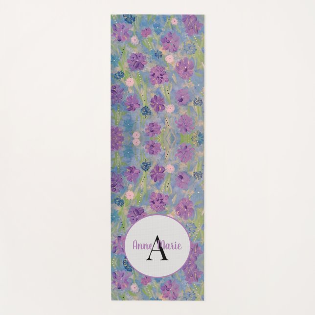 Spring Bouquet Floral Monogram Yogmatte Yogamatte (Vorderseite)