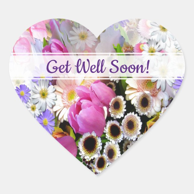 Spring Bouquet Herz-Aufkleber (Vorderseite)