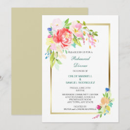 Spring Bouquet Hochzeit Probe Dinner Einladung