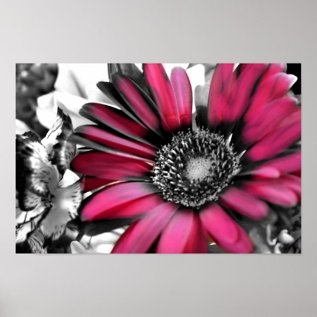 Spring Bouquet in Black & White Poster (Vorne)